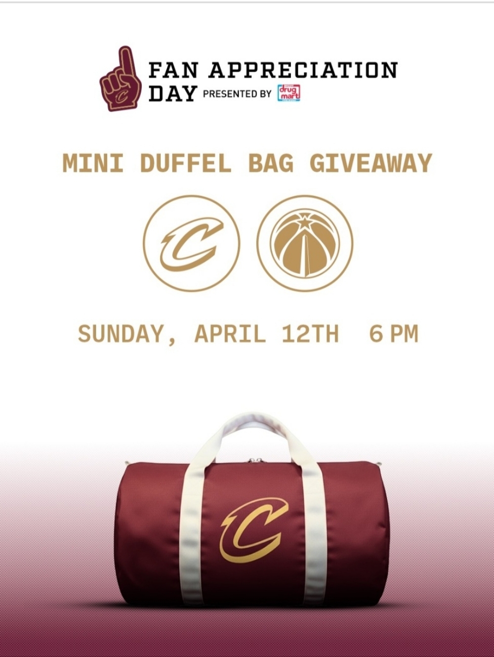 Cleveland Cavaliers (Cavs) Mini Duffel Bag Fan Appreciation Night 2026